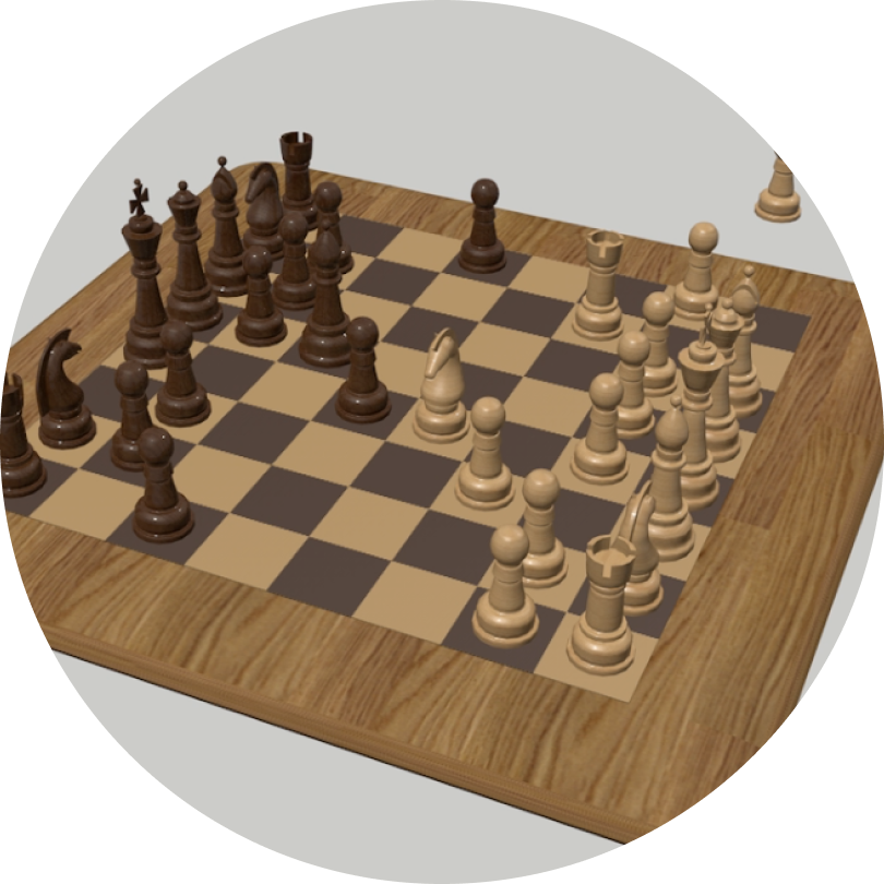 wooden 3d model chess set animation cover image